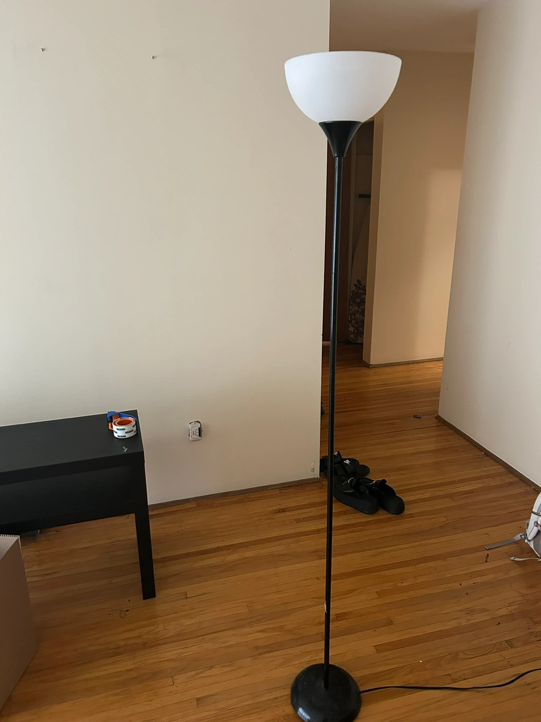 Black Floor Lamp with White Shade - photo 2