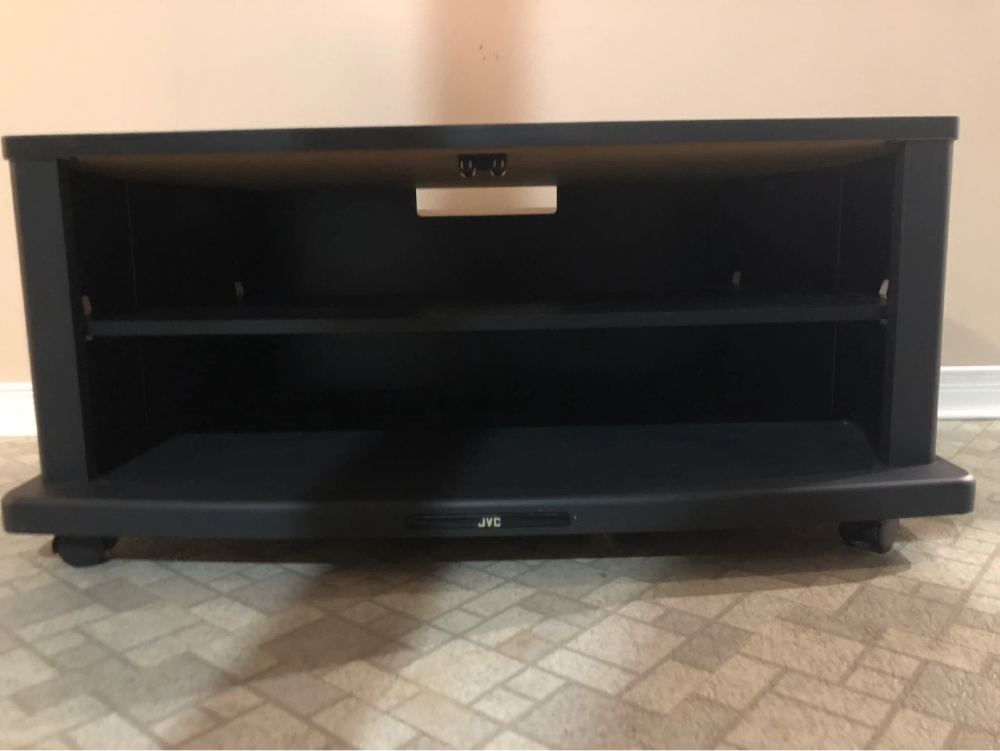 JVC Black TV Stand with 2 Shelves - photo 2