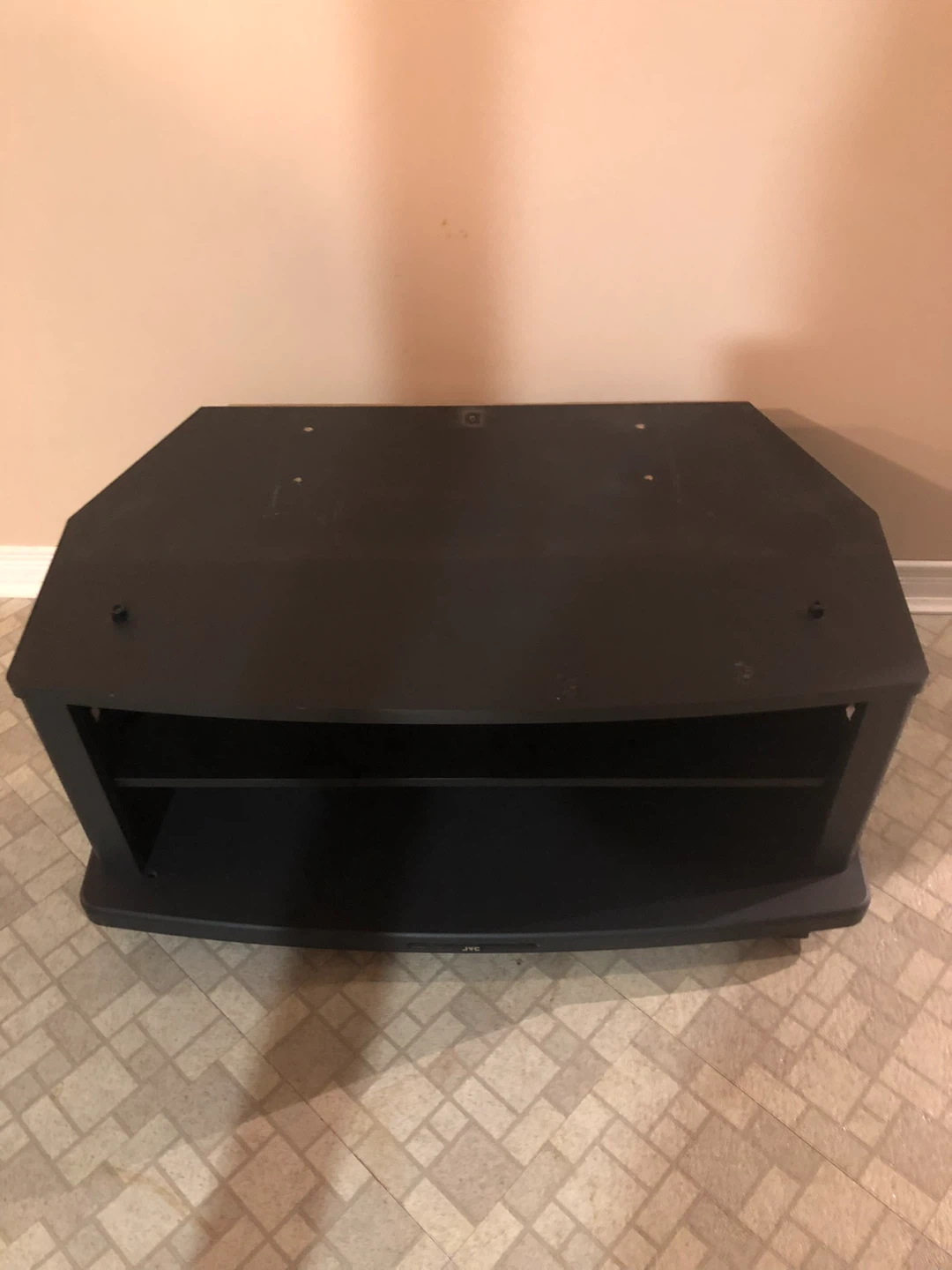 JVC Black TV Stand with 2 Shelves