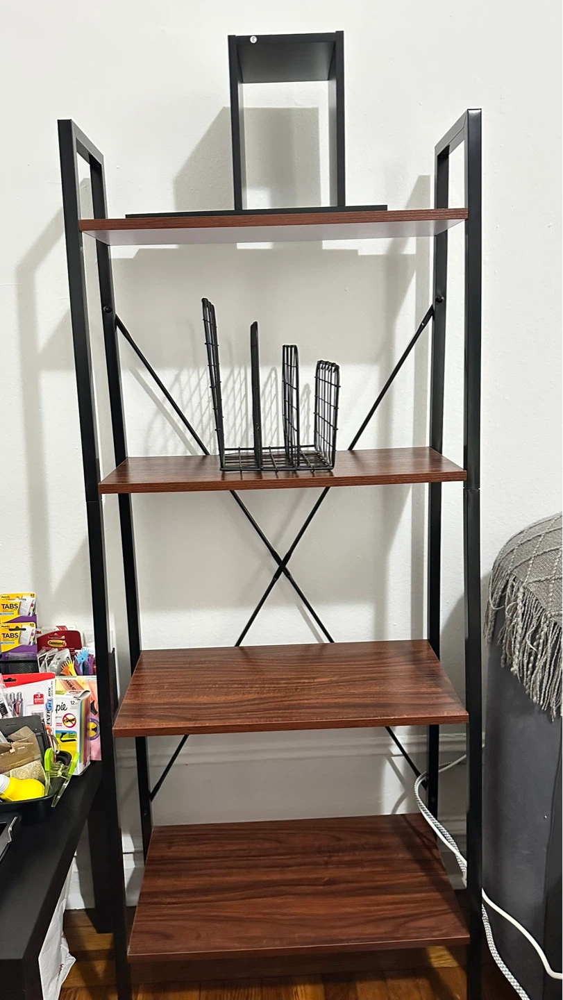 Industrial Style 4-Tier Bookshelf