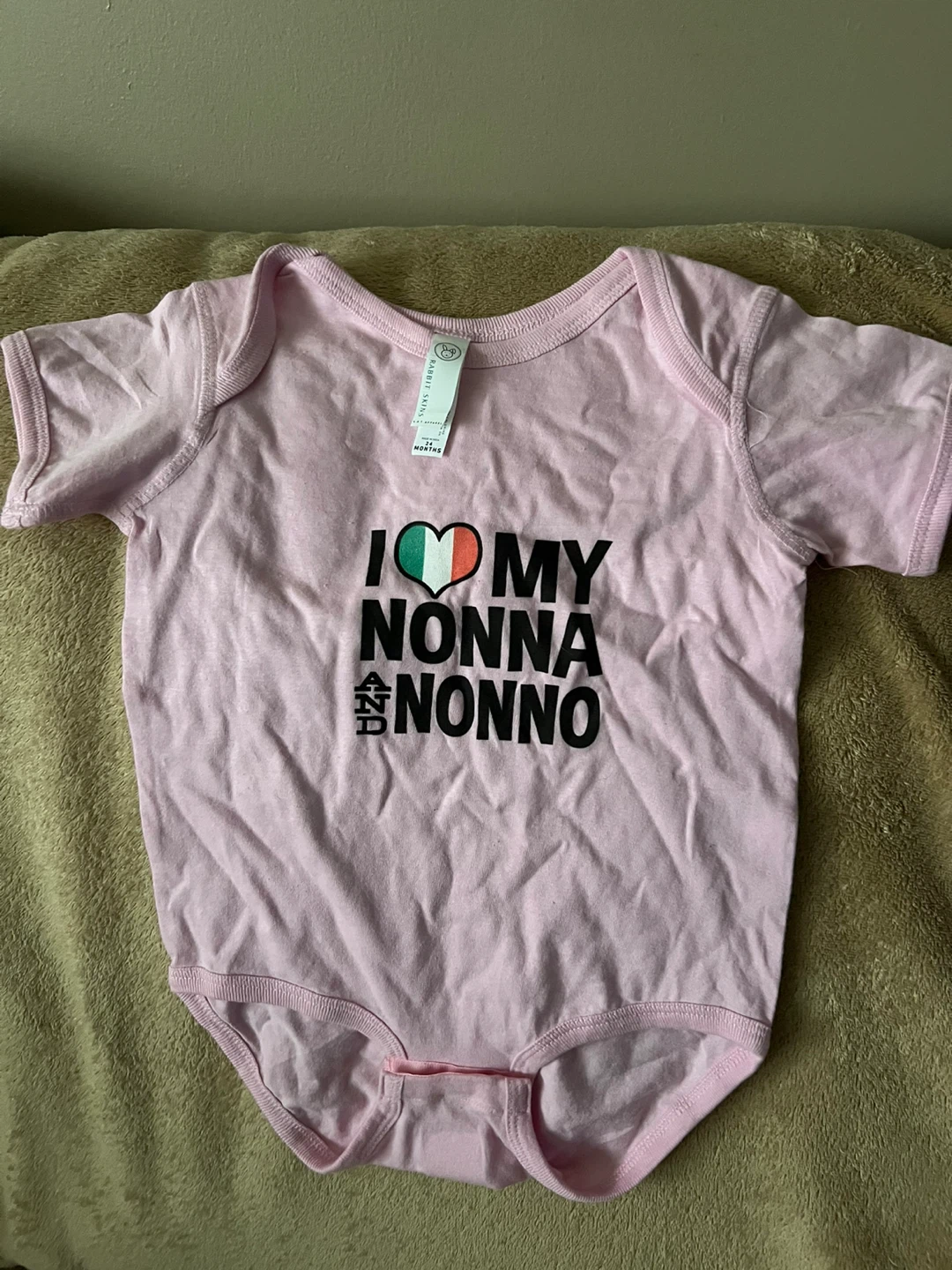 Rabbit Skins "I Love My Nonna And Nonno" Baby Onesie - 24 Months