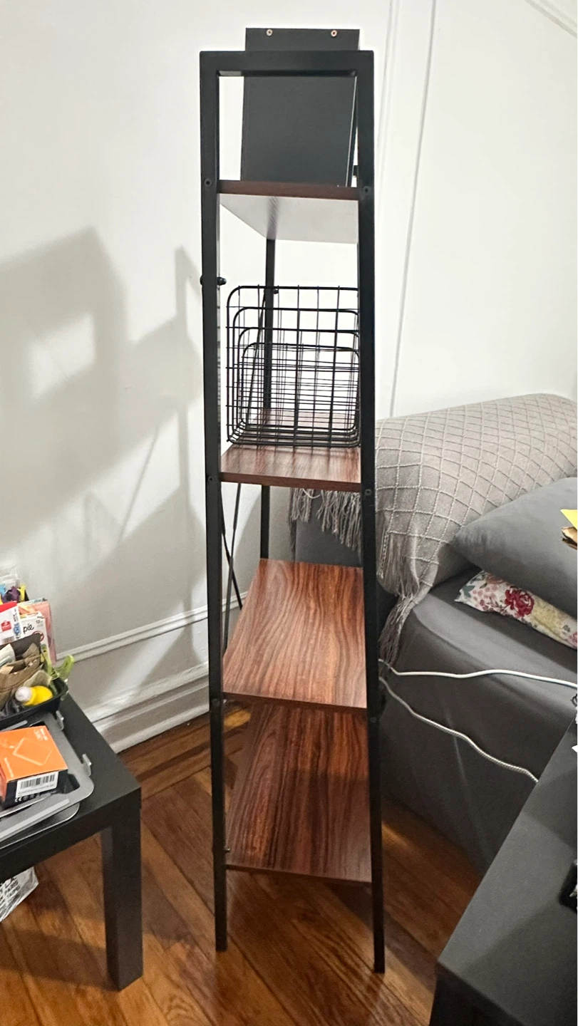 Industrial Style 4-Tier Bookshelf - photo 2