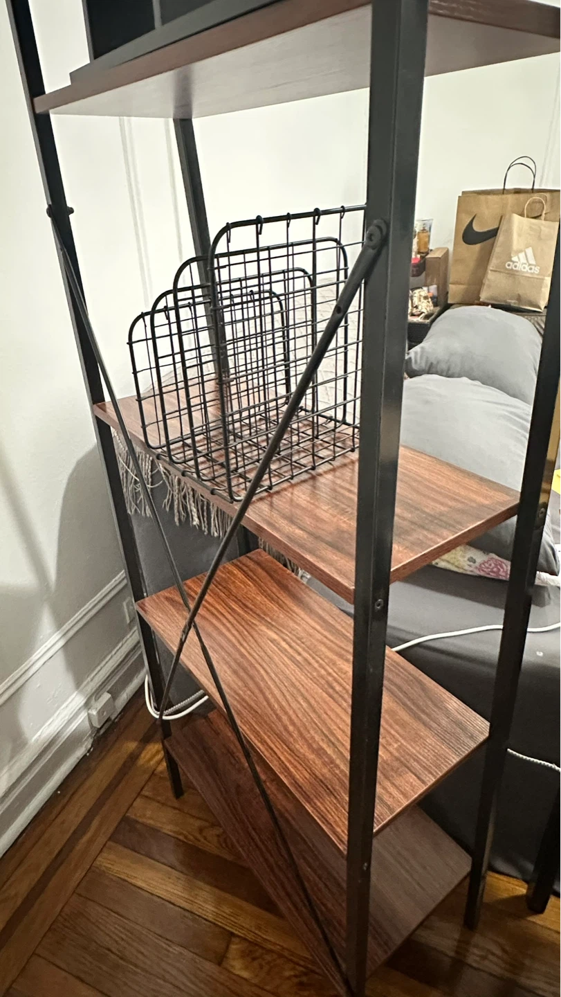 Industrial Style 4-Tier Bookshelf - photo 3