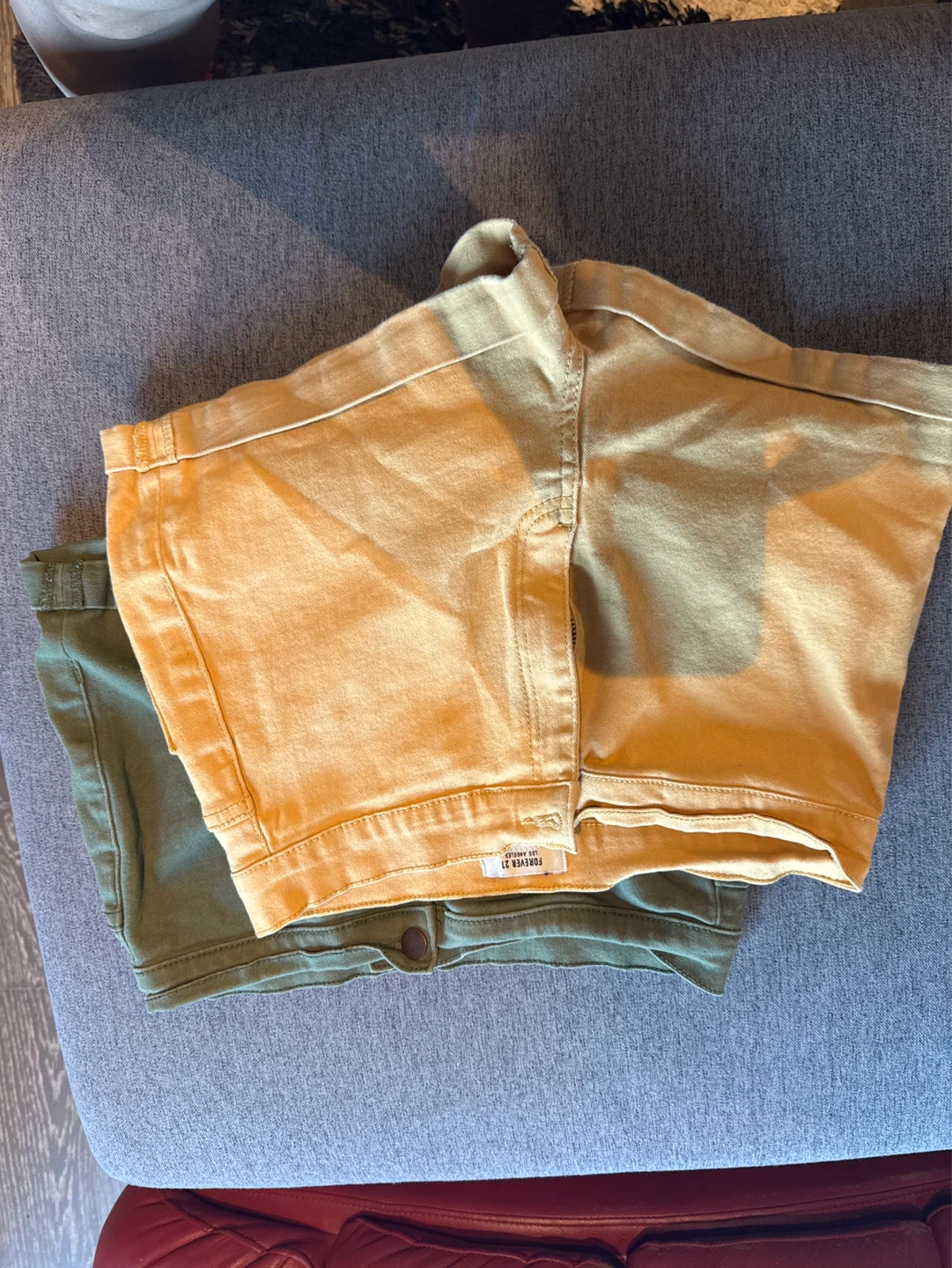 Forever 21 Women's Shorts - Mustard Yellow & Olive Green - photo 3