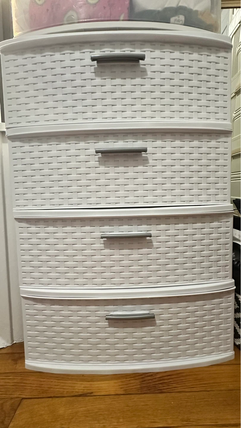 White 4-Drawer Plastic Storage Unit