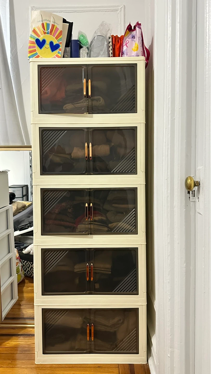 6-Drawer Storage Cabinet with Translucent Doors