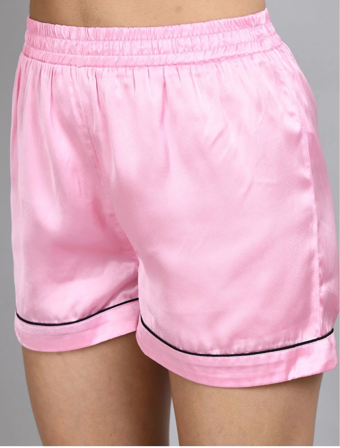 Pink Satin Pajama Shorts - photo 3