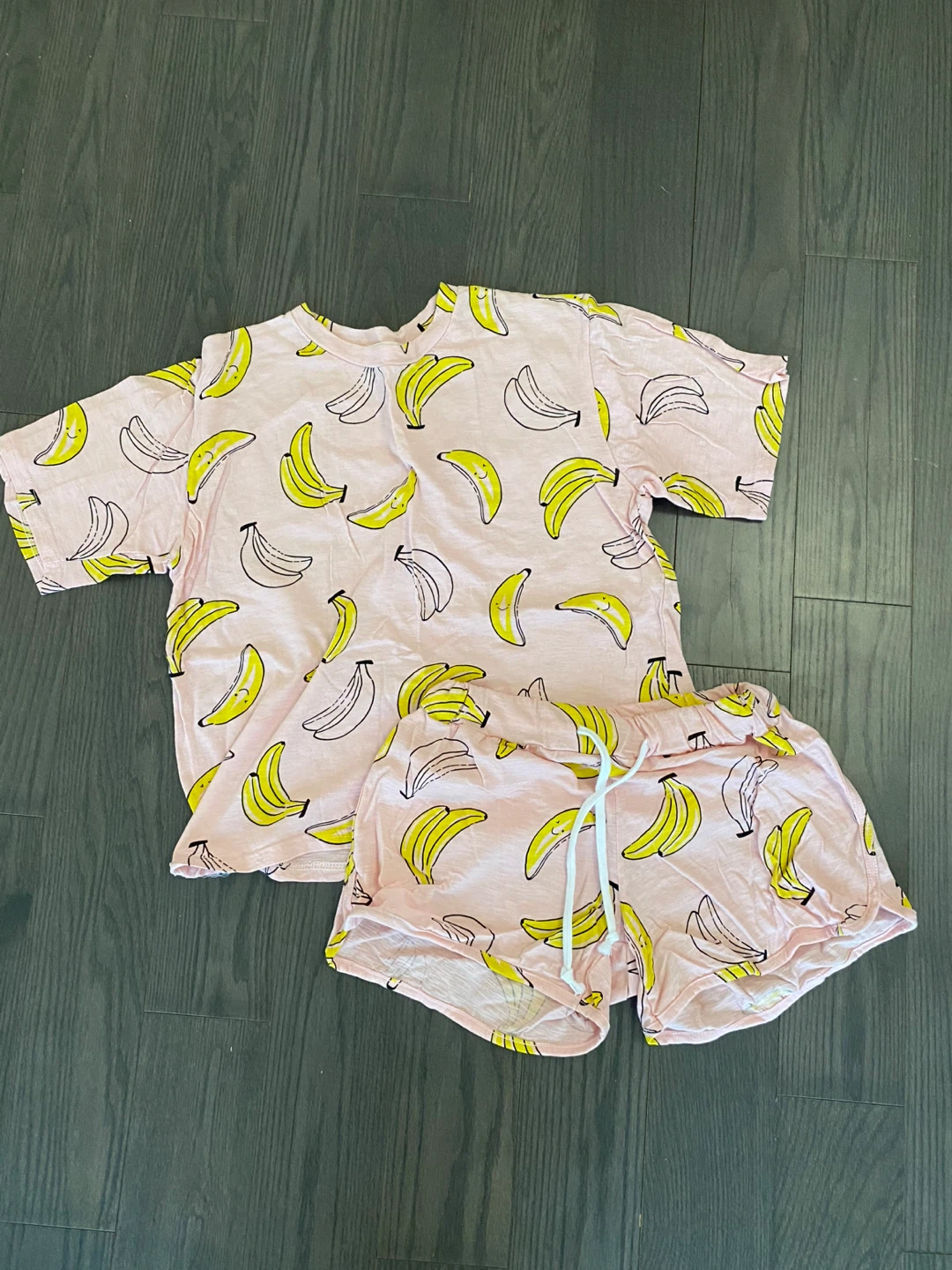 Pink Banana Print Pajama Set