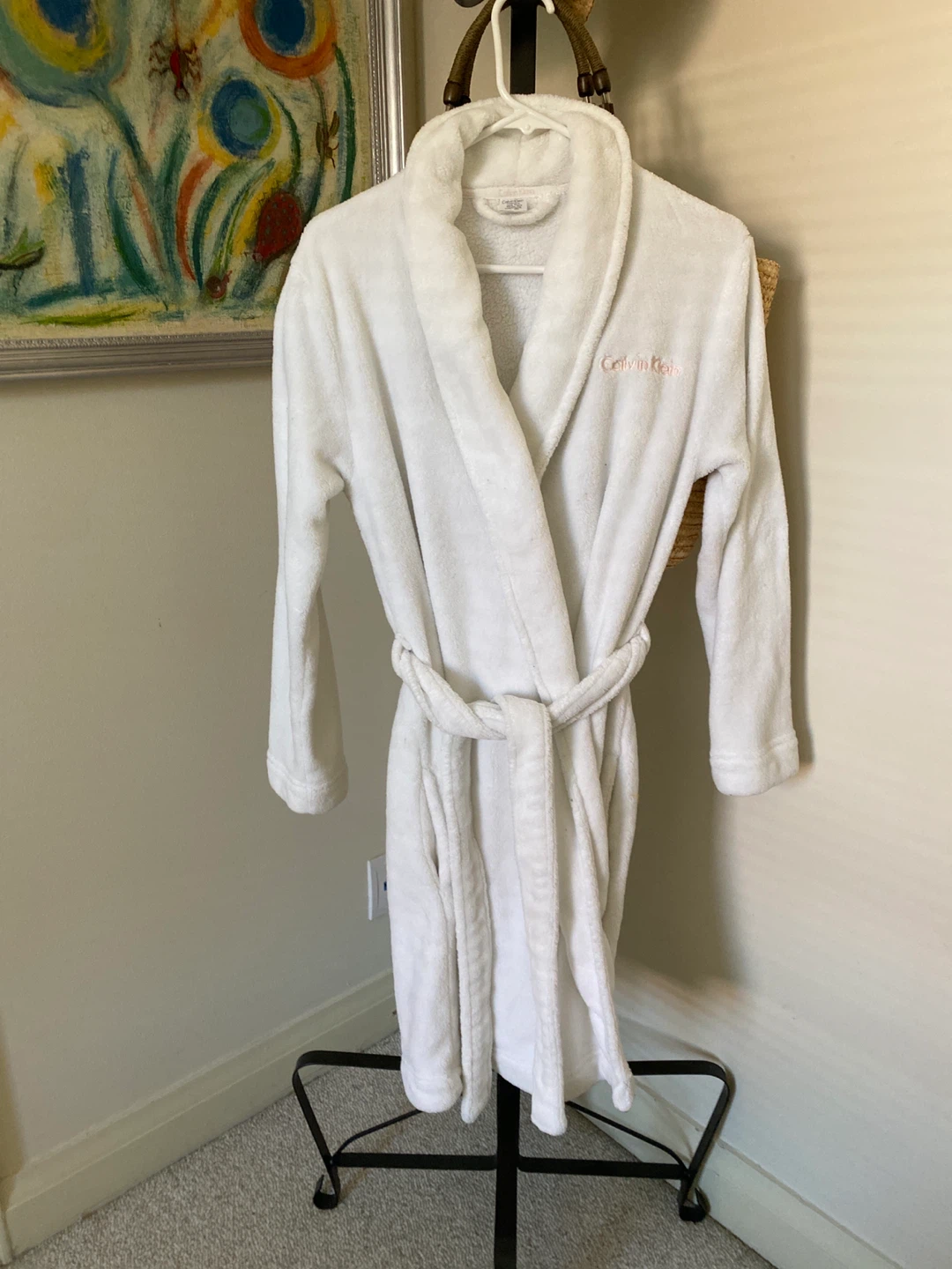 Calvin Klein White Plush Robe - XS/S - photo 4