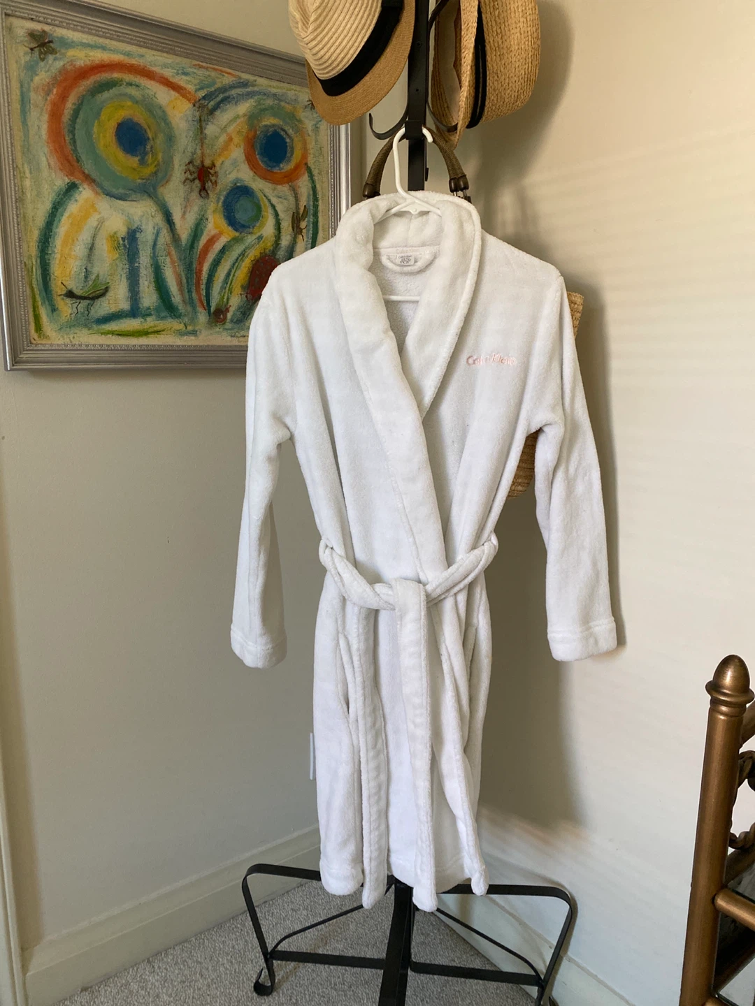 Calvin Klein White Plush Robe - XS/S
