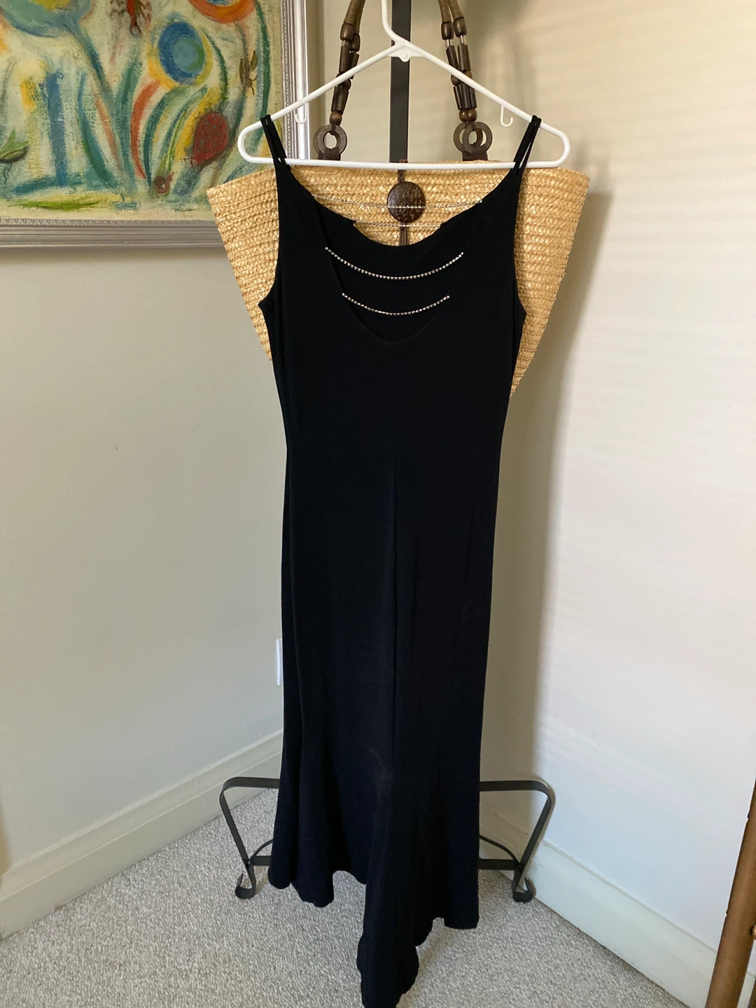 COURTSANE made in France Black Embellished Maxi Dress Size 4 - photo 3