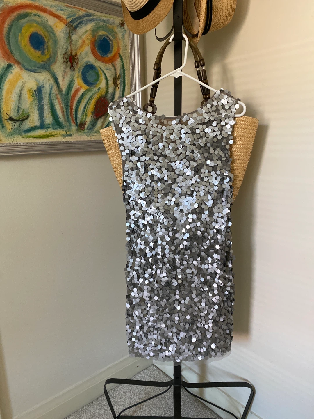 Le Château Silver Sequin Dress M