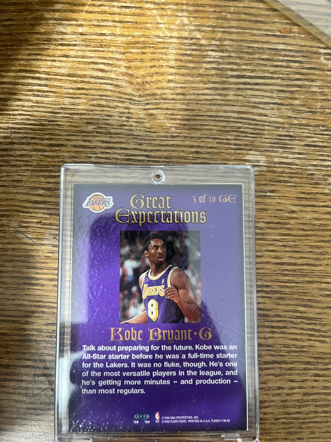 Kobe Bryant Fleer Tradition Great Expectations Basketball Card - photo 2