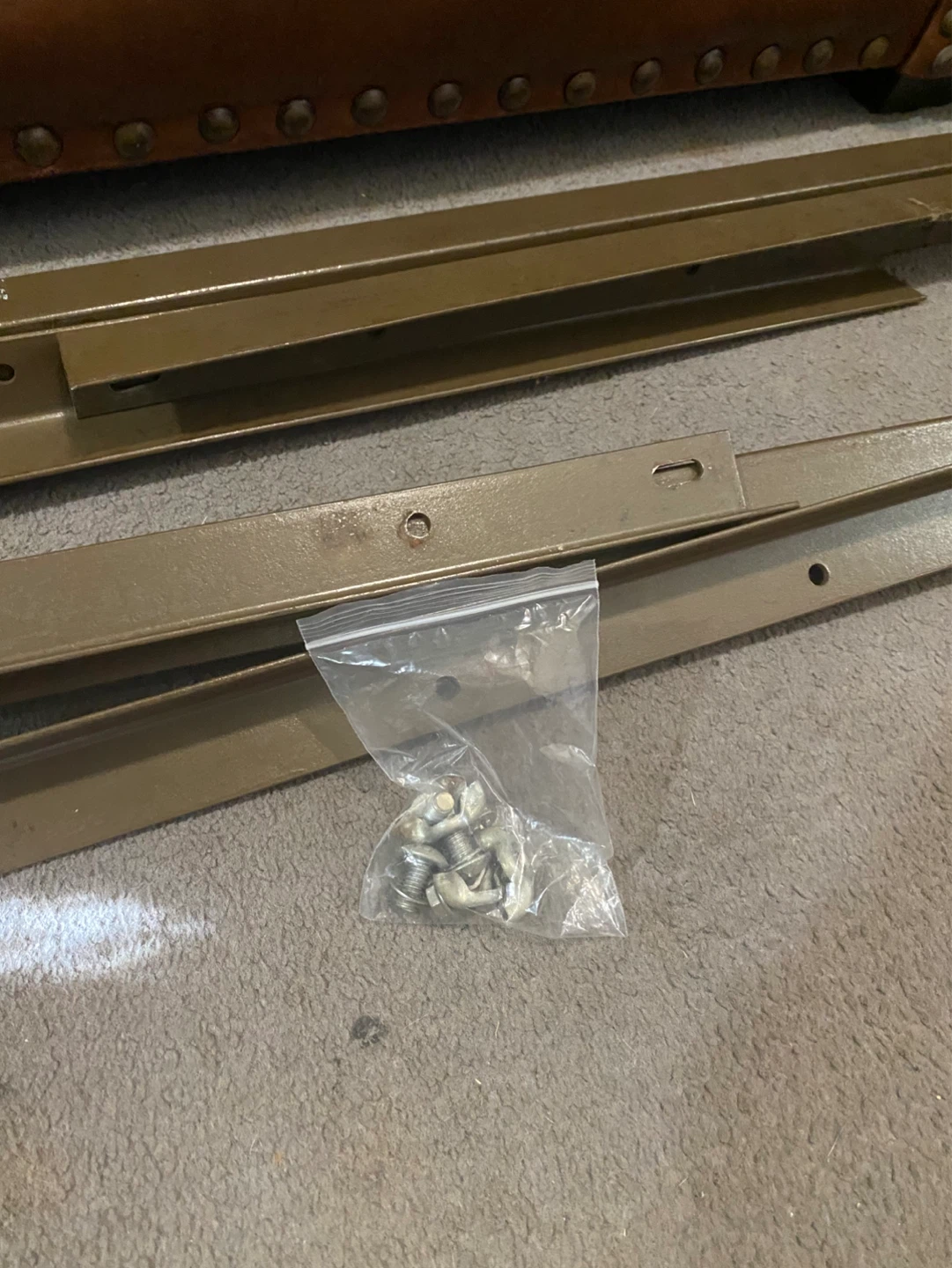 Adjustable Metal Bed Frame with Wheels and Hardware - photo 2