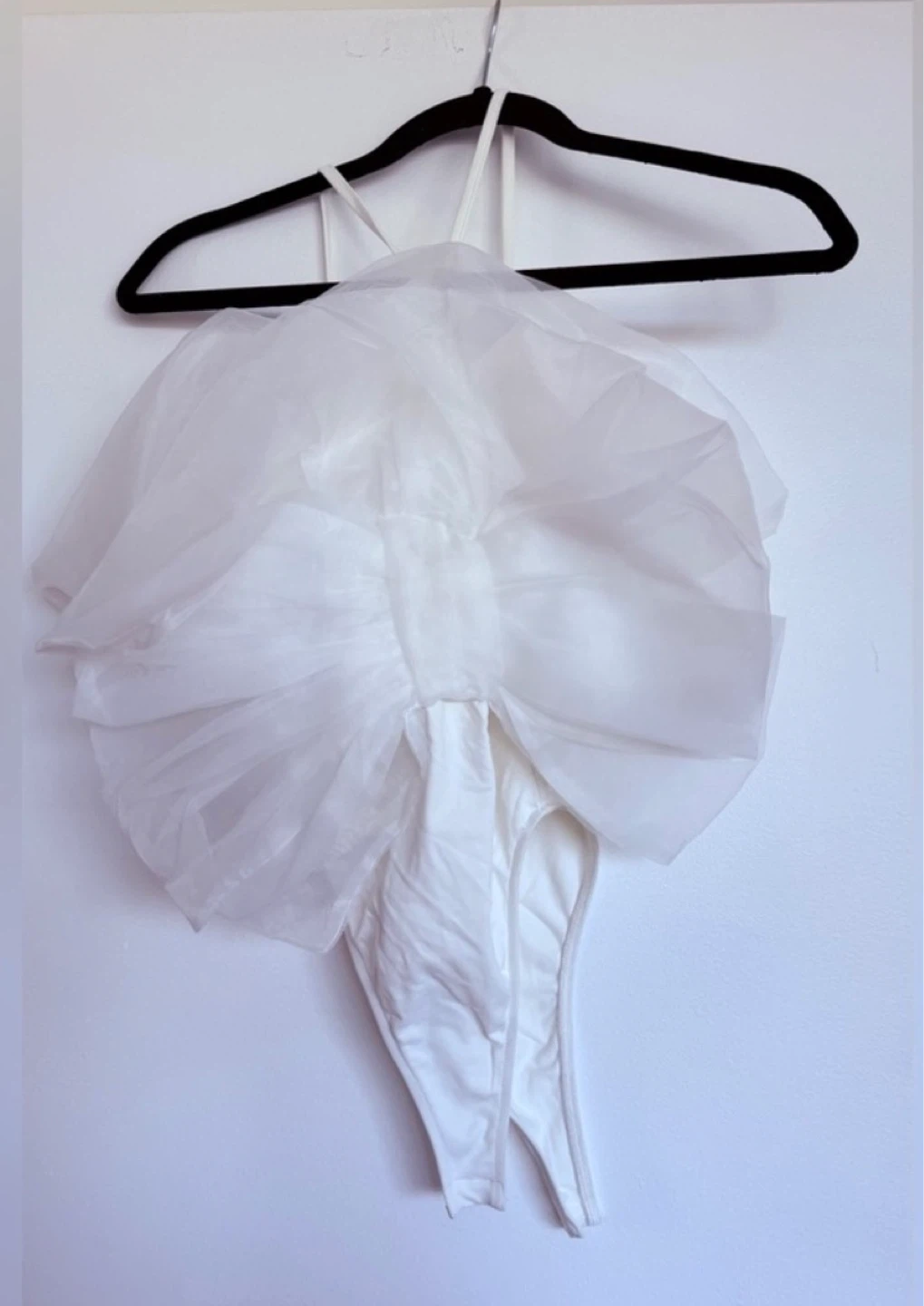 NWT ZARA LIMITED EDITIO. White Bodysuit with Tulle Overlay - photo 4