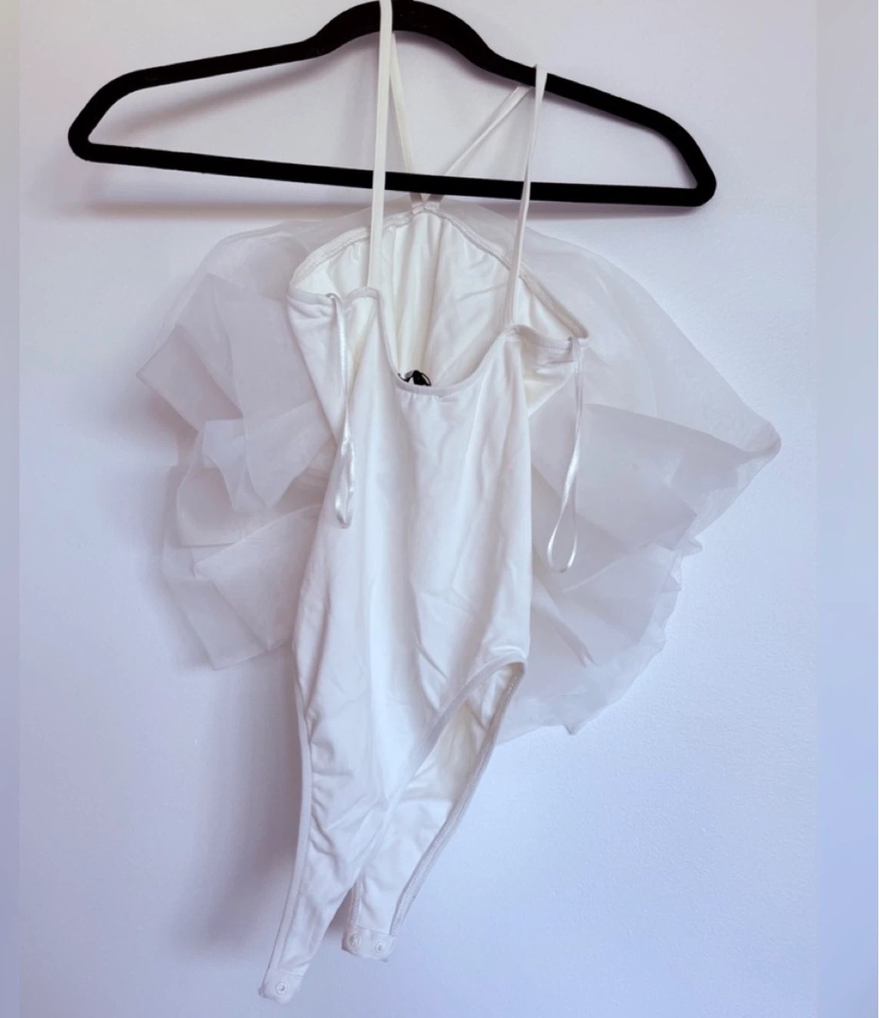 NWT ZARA LIMITED EDITIO. White Bodysuit with Tulle Overlay - photo 5