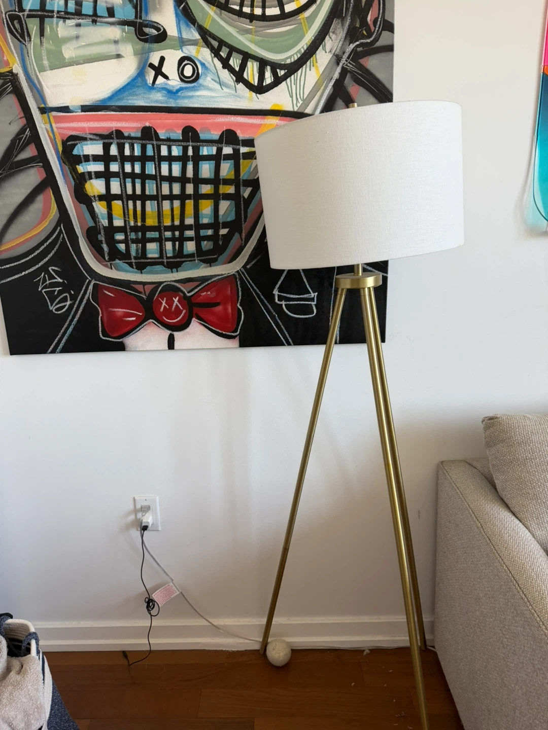 Tripod Floor Lamp - Brass Finish