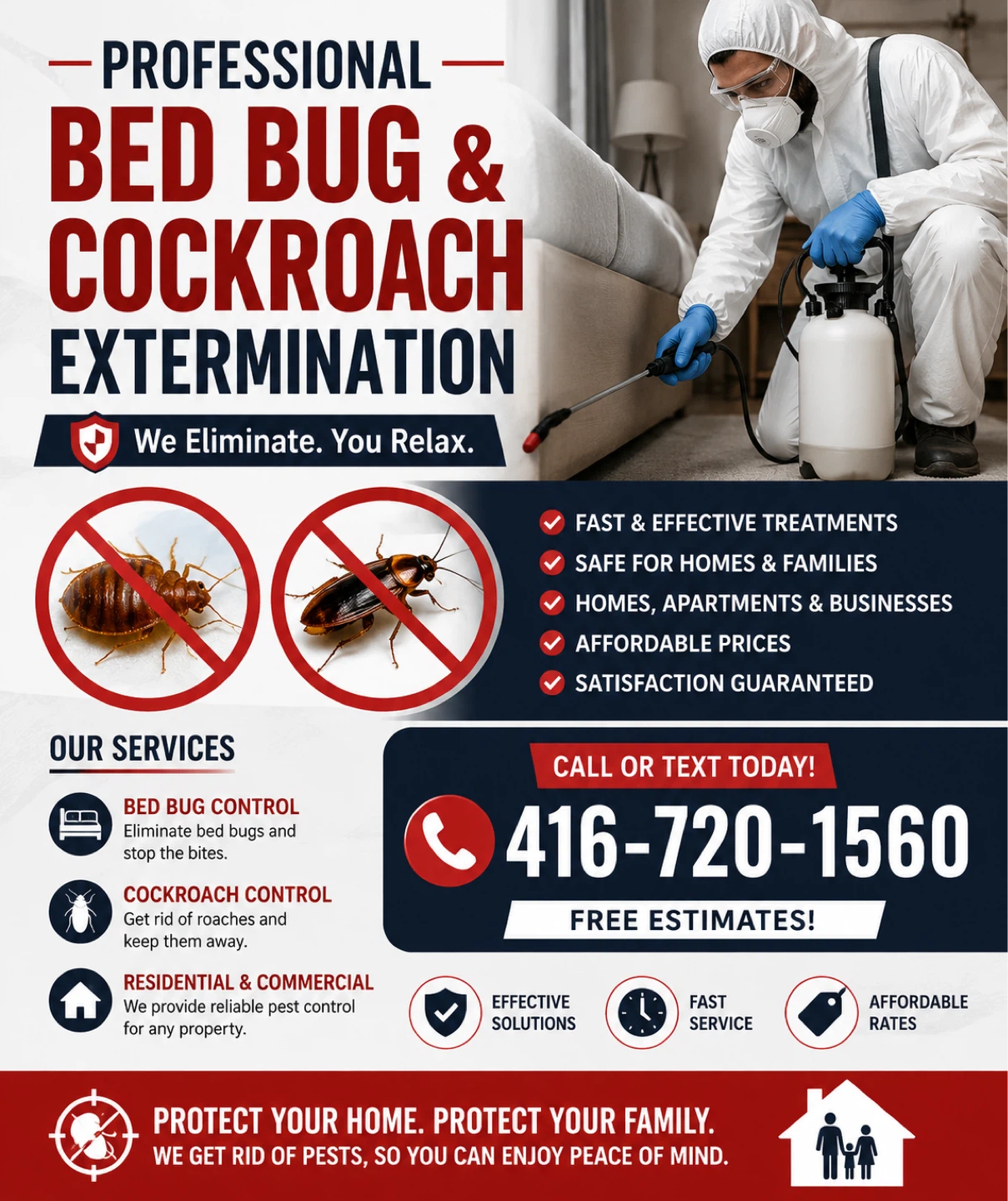 Professional Bed Bug & Cockroach Extermination Services