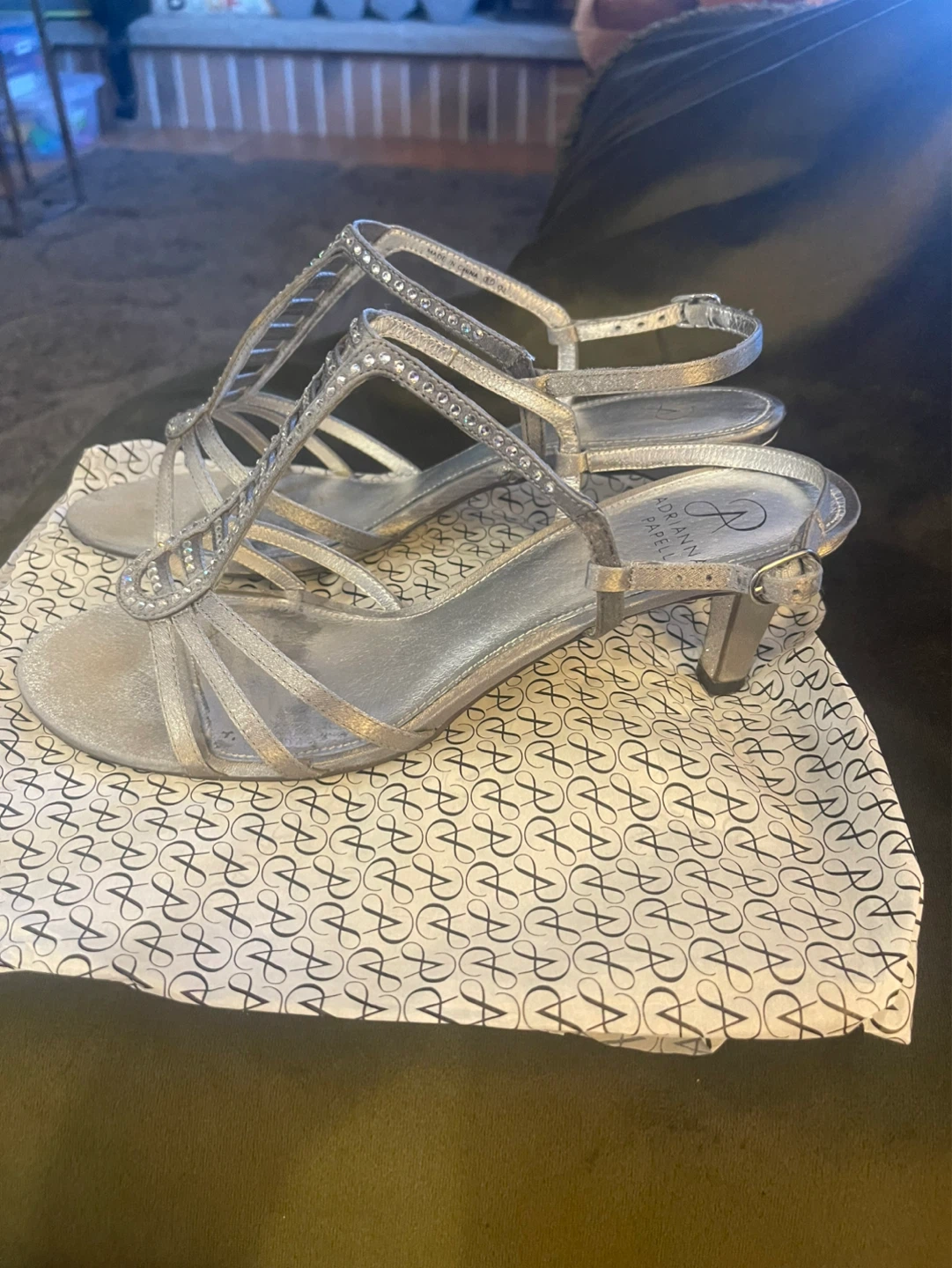 Adrianna Papell Silver Embellished Heels - photo 4