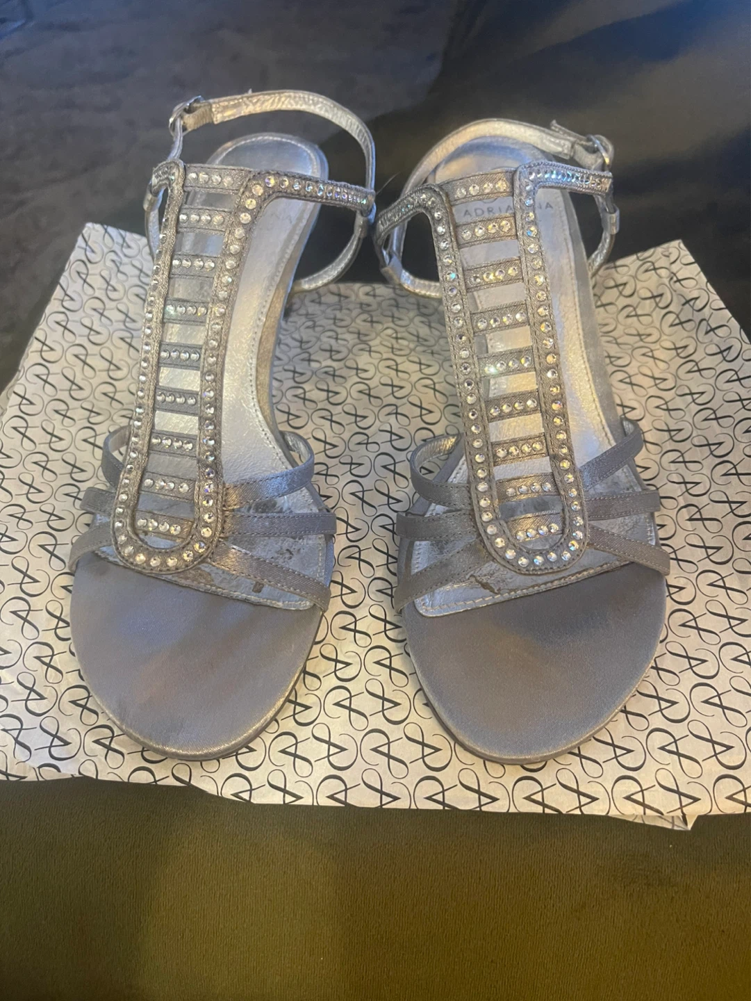 Adrianna Papell Silver Embellished Heels - photo 3