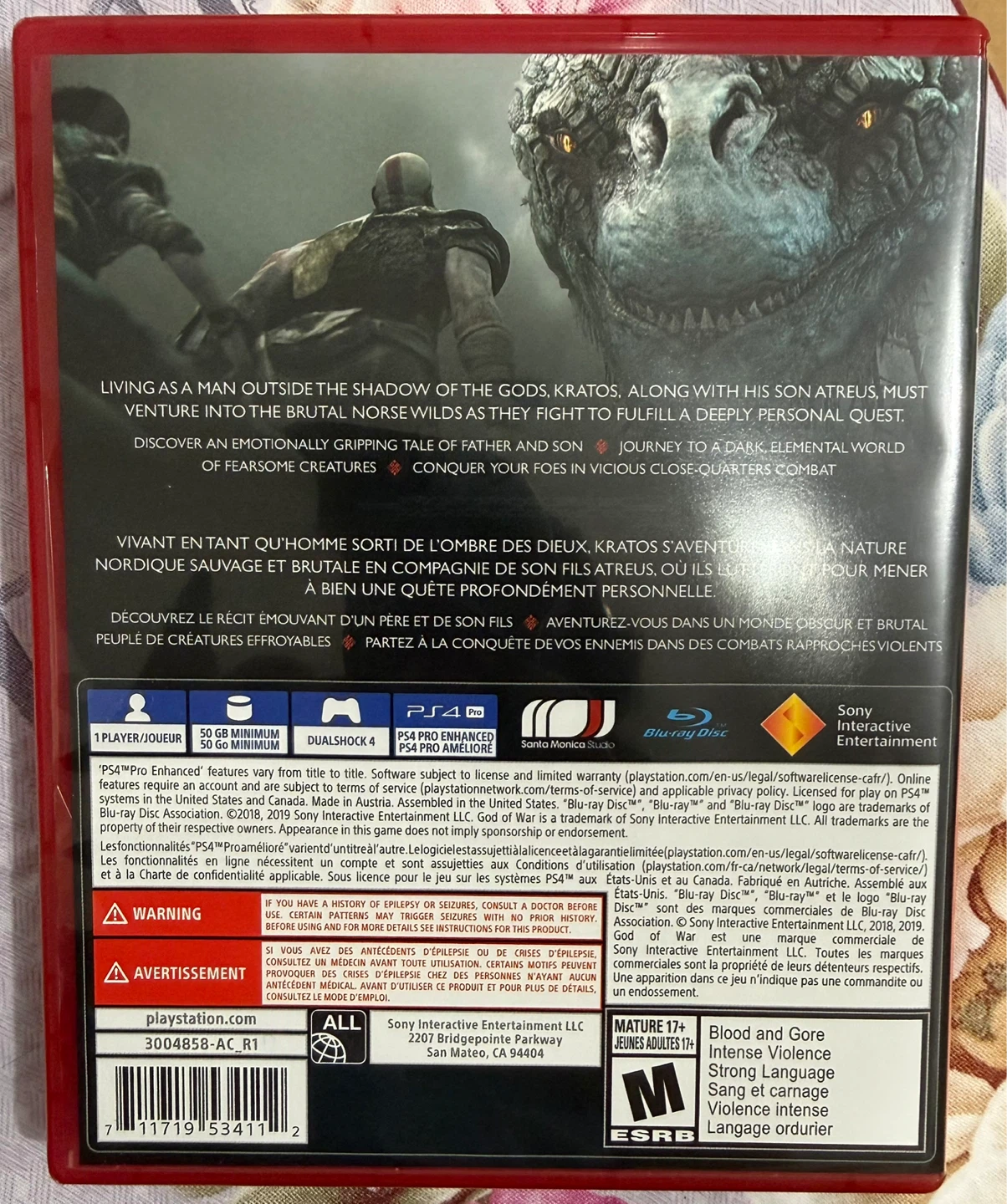 PlayStation 4 God of War Video Game - photo 2