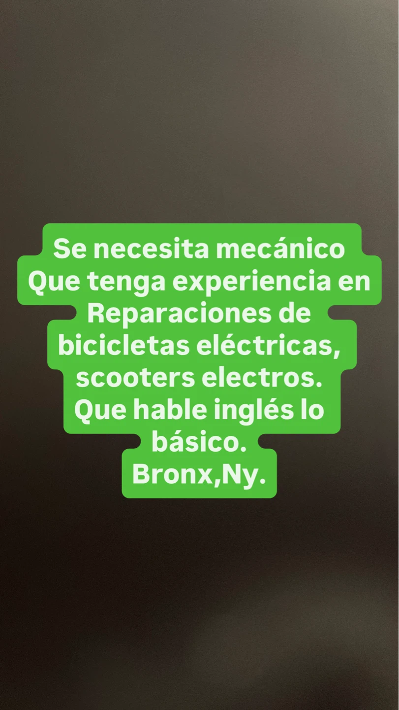 Mechanic Needed for Electric Bikes and Scooters