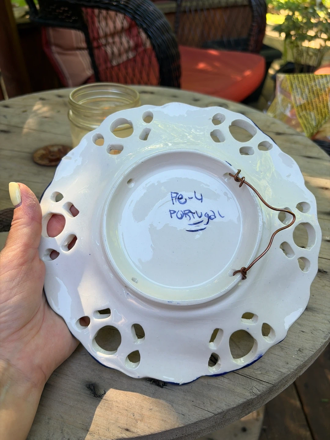 Hand painted Blue and White Floral Plate - photo 3