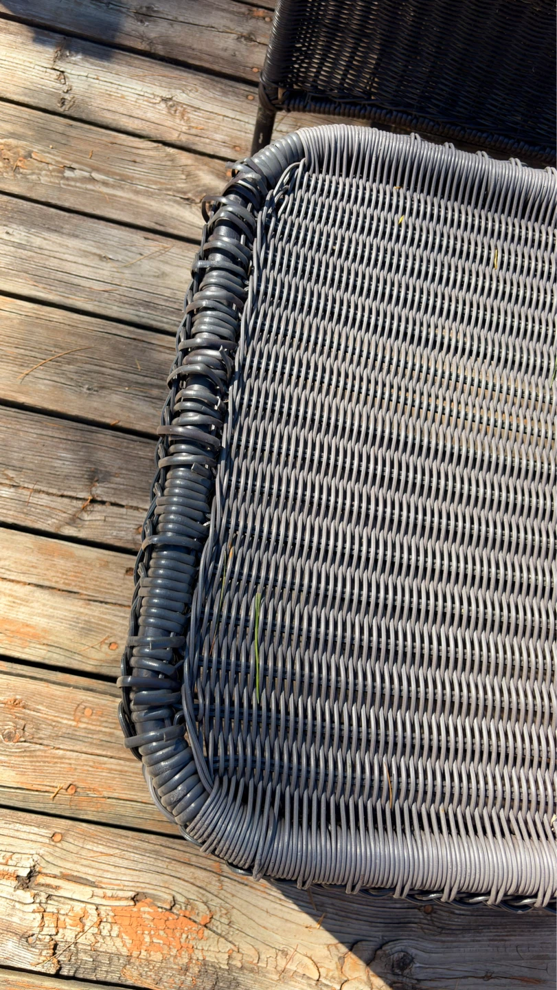 Grey Wicker Chaise Lounge Chair - photo 2