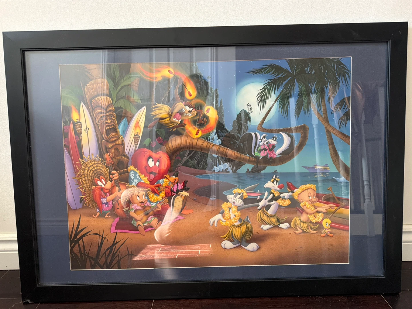 Framed Looney Tunes Hawaiian Art Print