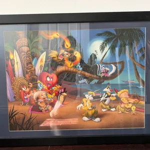 Framed Looney Tunes Hawaiian Art Print