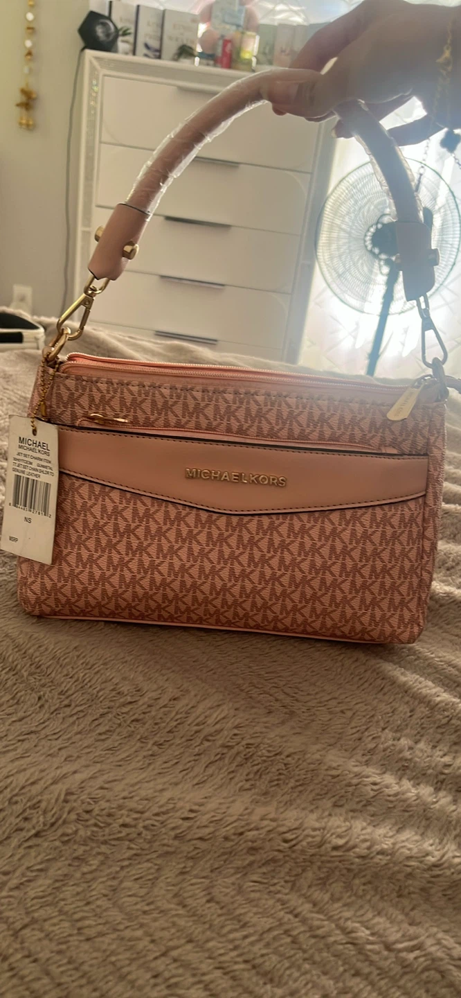 Michael Kors Pink MK Signature Shoulder Bag