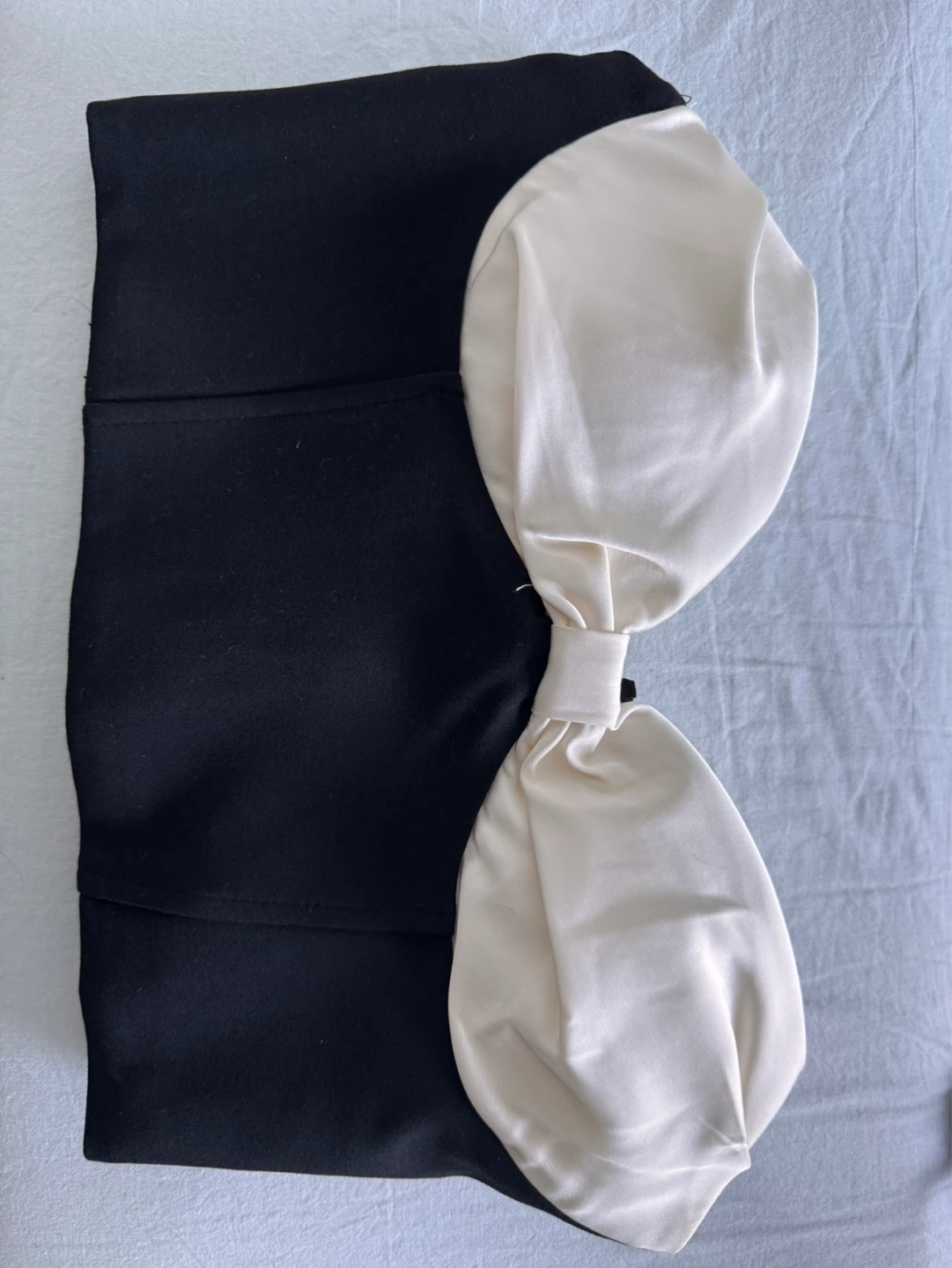 Dynamite Black & Cream Bow Corset Top