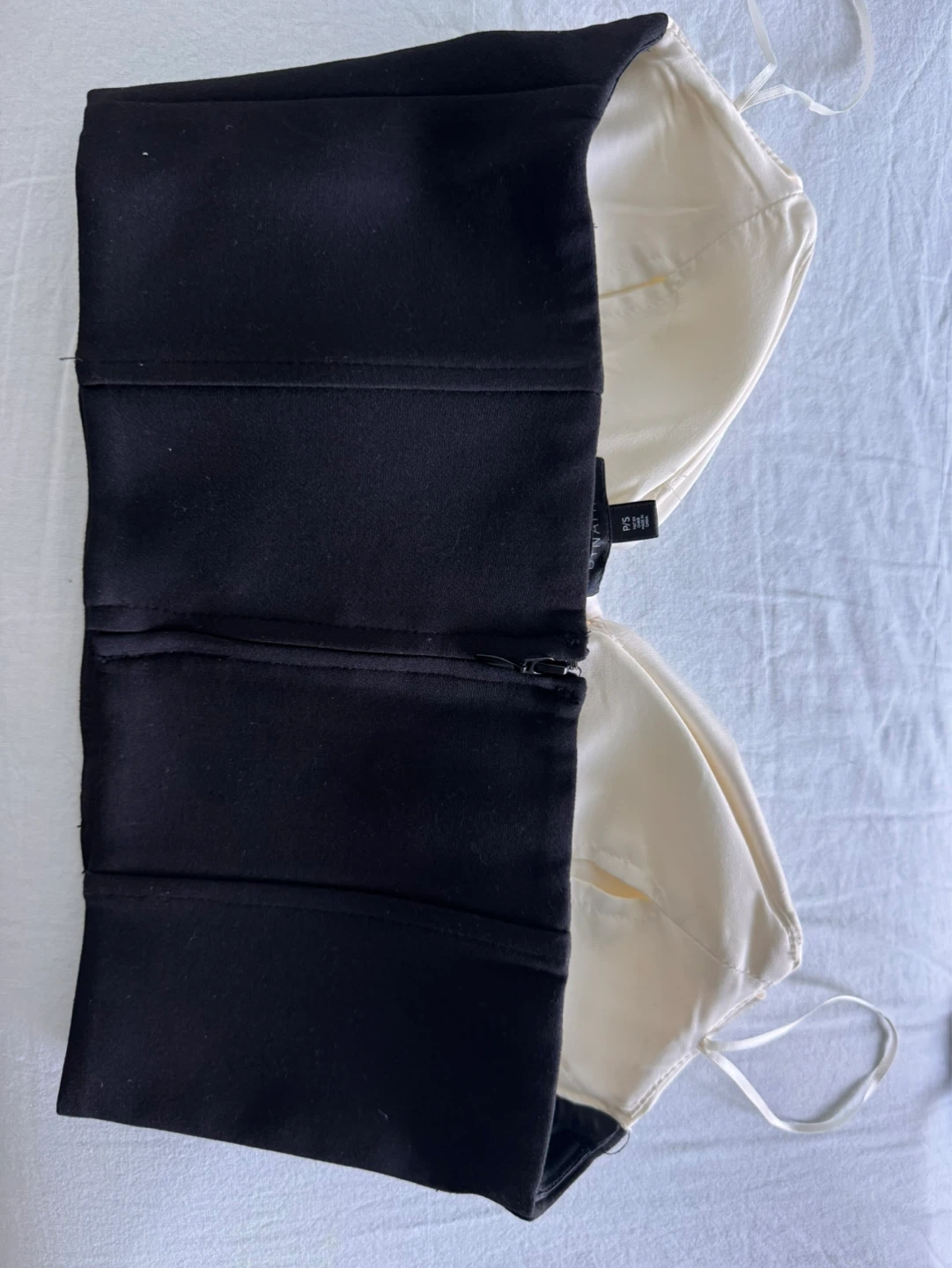 Dynamite Black & Cream Bow Corset Top - photo 2