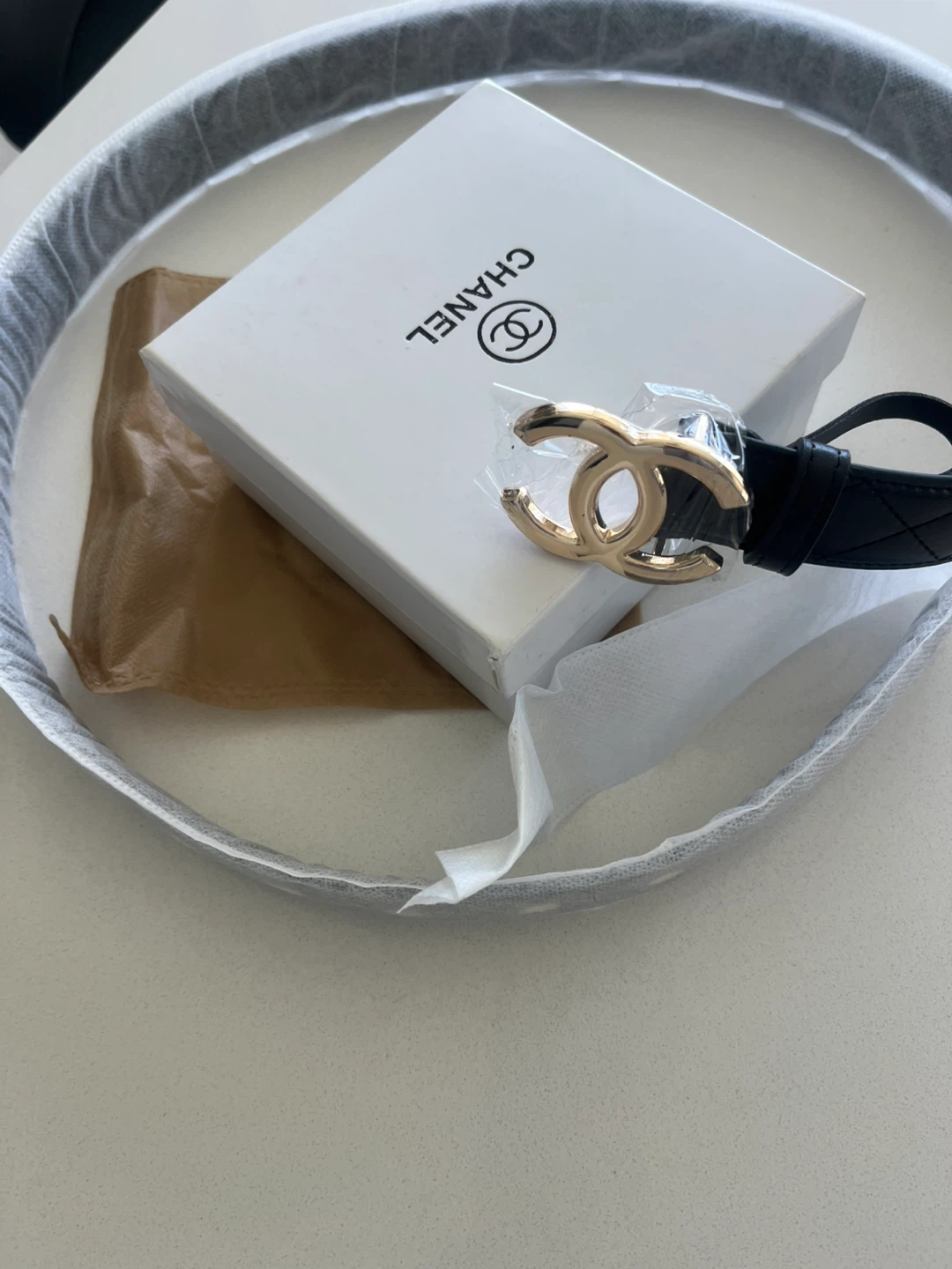 Chanel Belt with Gold CC Buckle - photo 2