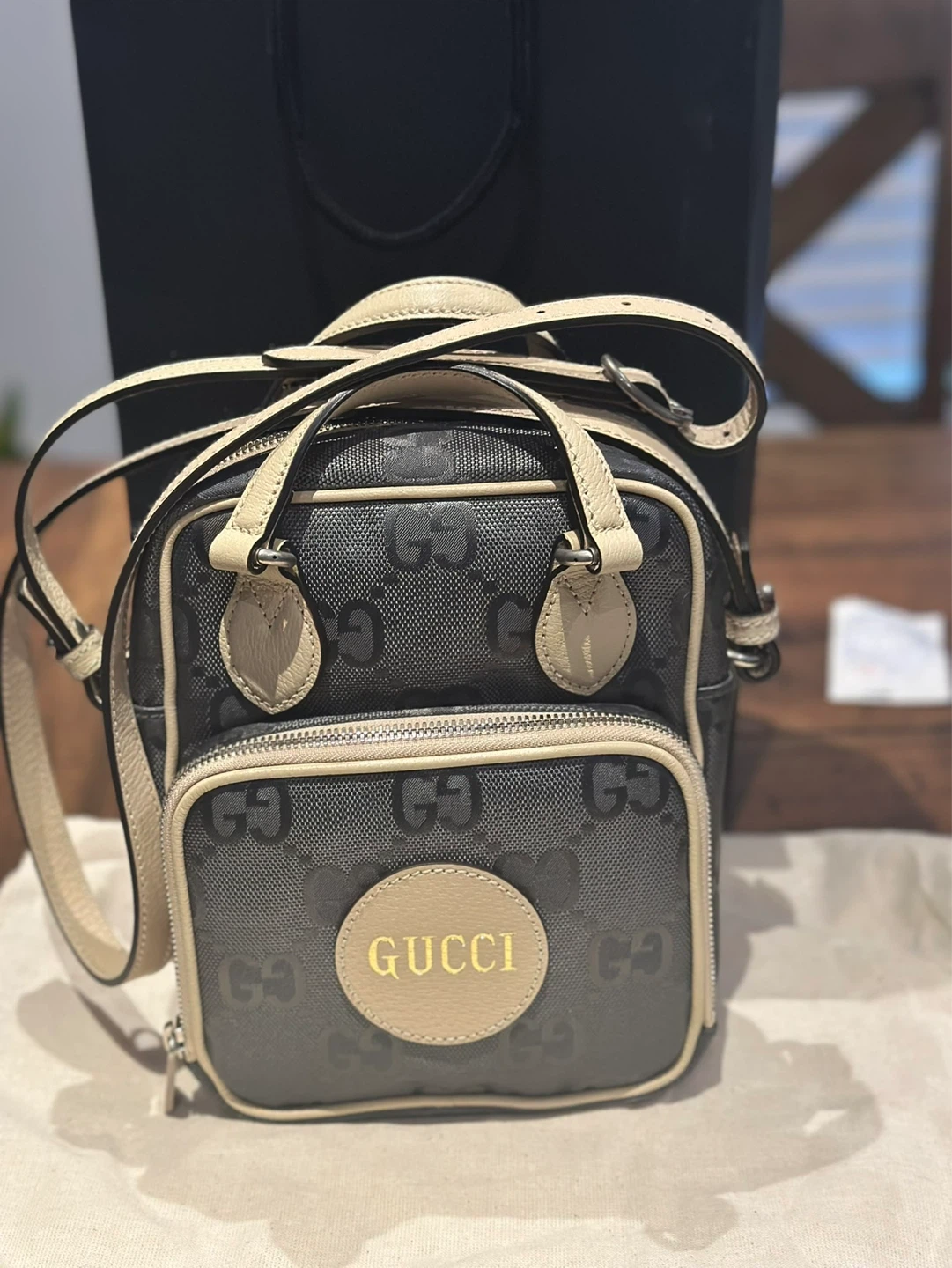 Authentic Gucci GG Monogram Mini Bag and Card Wallet