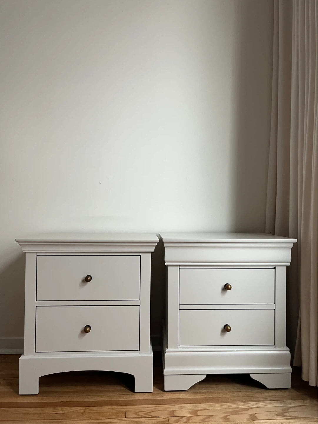 Refinished Neutral Nightstands with Brass Accent ❇️ - photo 2