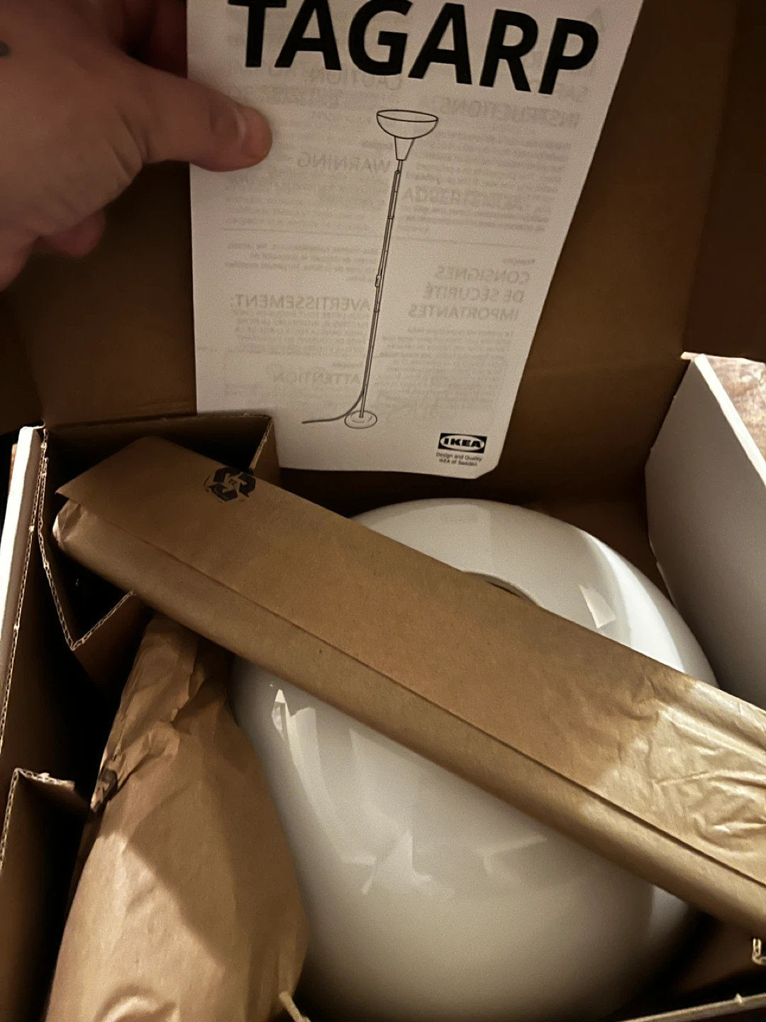 IKEA TÄLGARRP Floor Uplighter Lamp - Black/White - photo 3