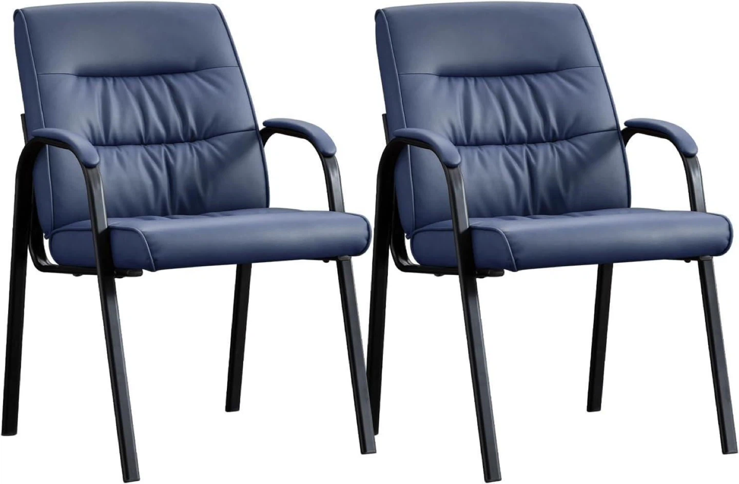 Blue Faux Leather Office Chairs (Set of 2)