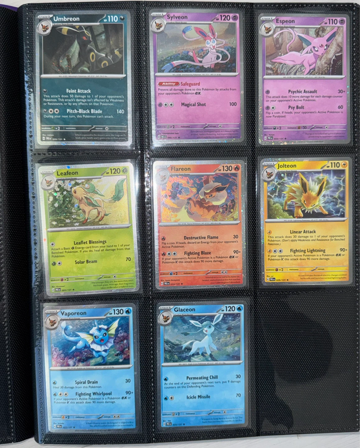 Eeveelutions cosmos holos Pokémon cards