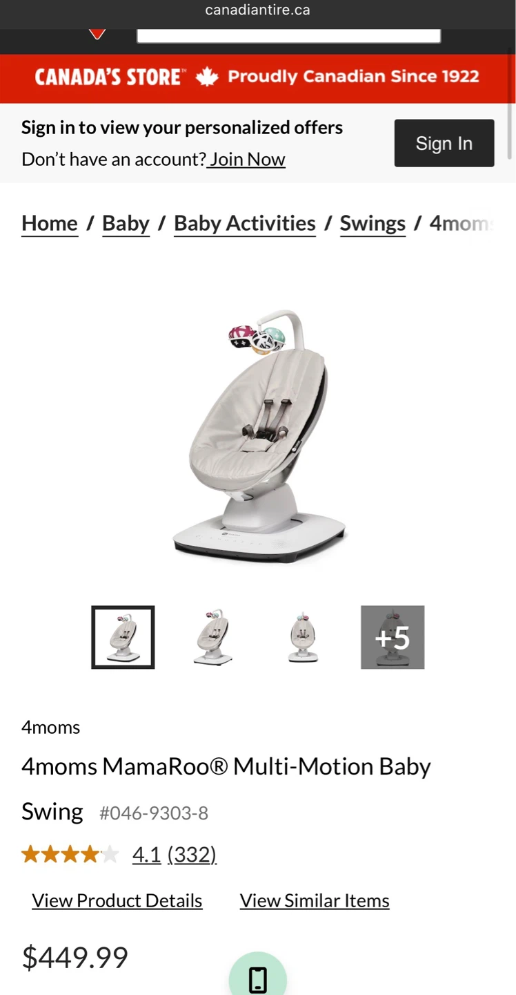 Model 5 newer 4Moms Mamaroo Multi-Motion Baby Swing with Box - photo 5