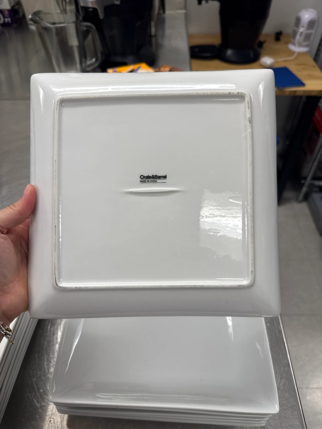 Crate & Barrel Square White Dinner Plates - Set of 8 - photo 2
