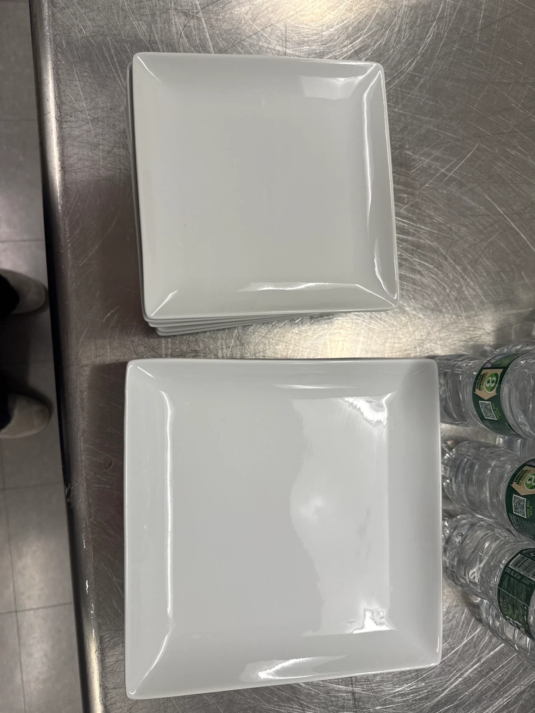 Crate & Barrel Square White Plates