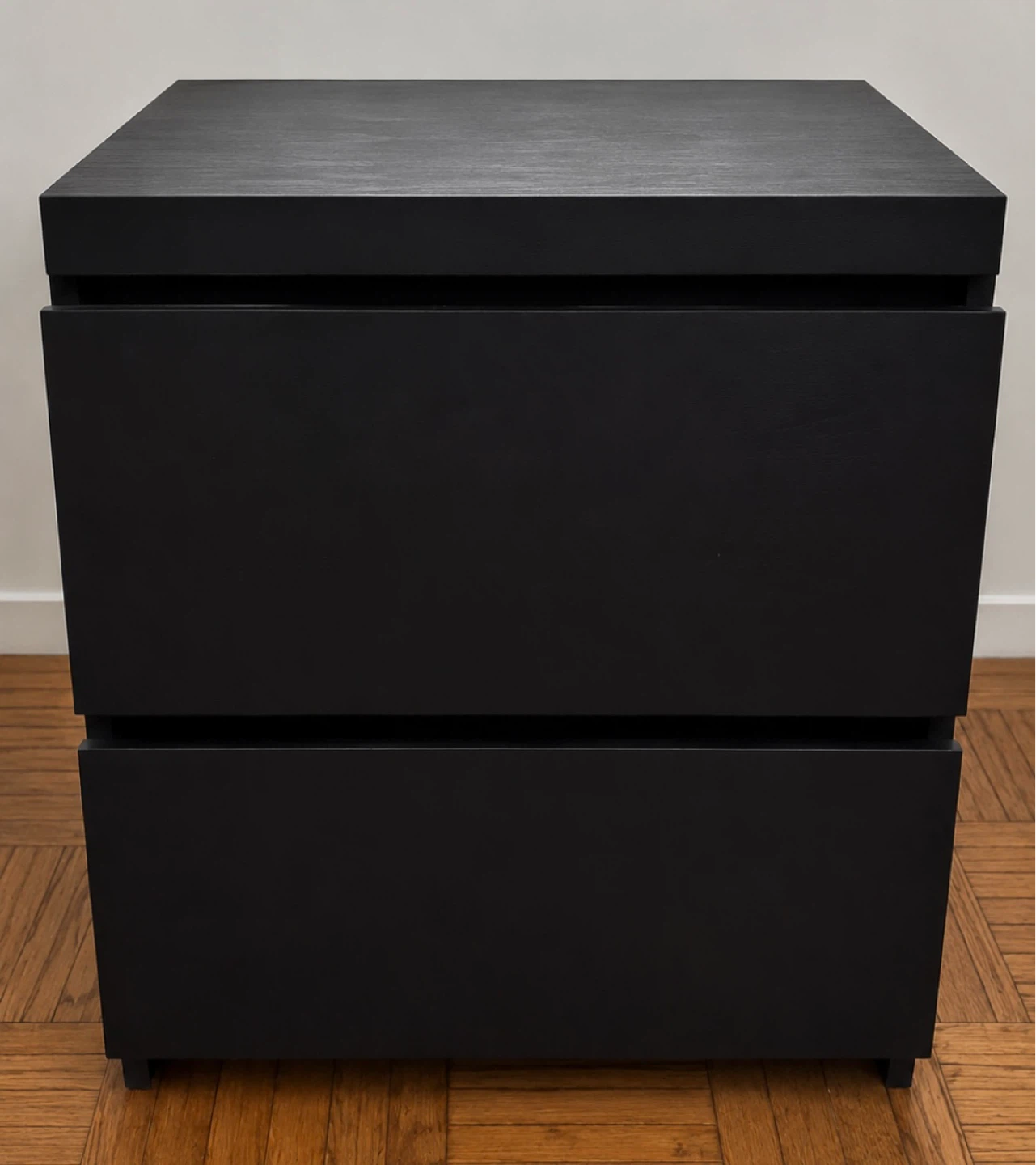Black Two-Drawer Nightstand - photo 2