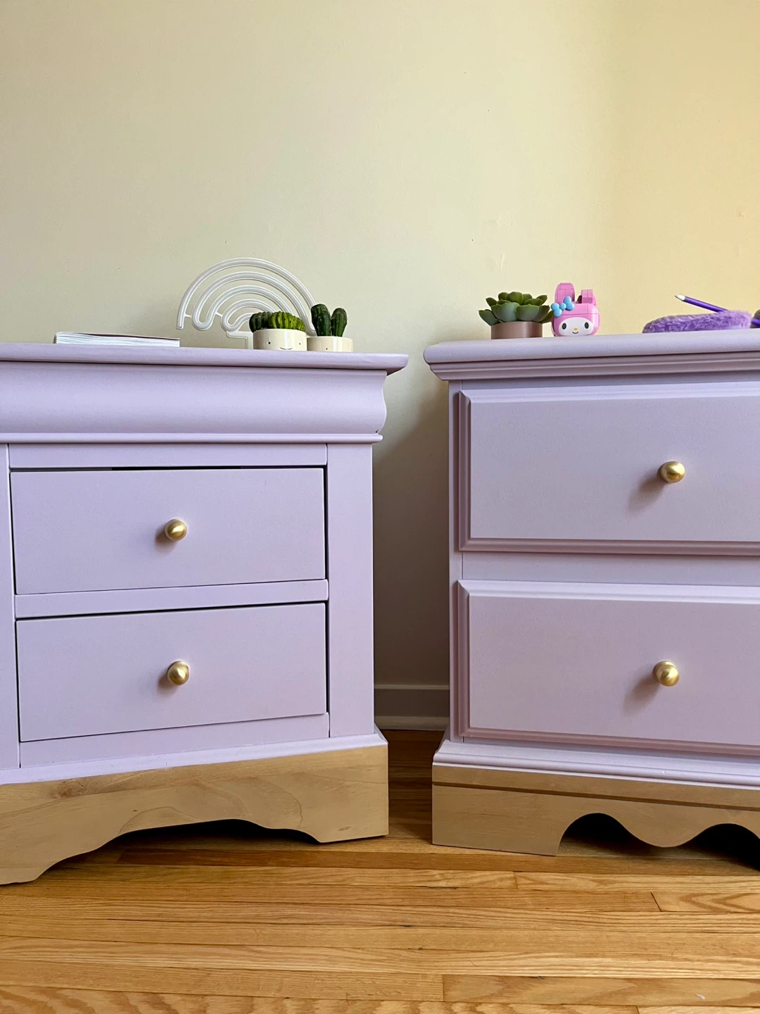 Charming Lavender Nightstands with Bonus Shelves - photo 4