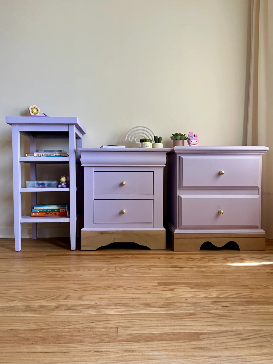 Charming Lavender Nightstands with Bonus Shelves - photo 2