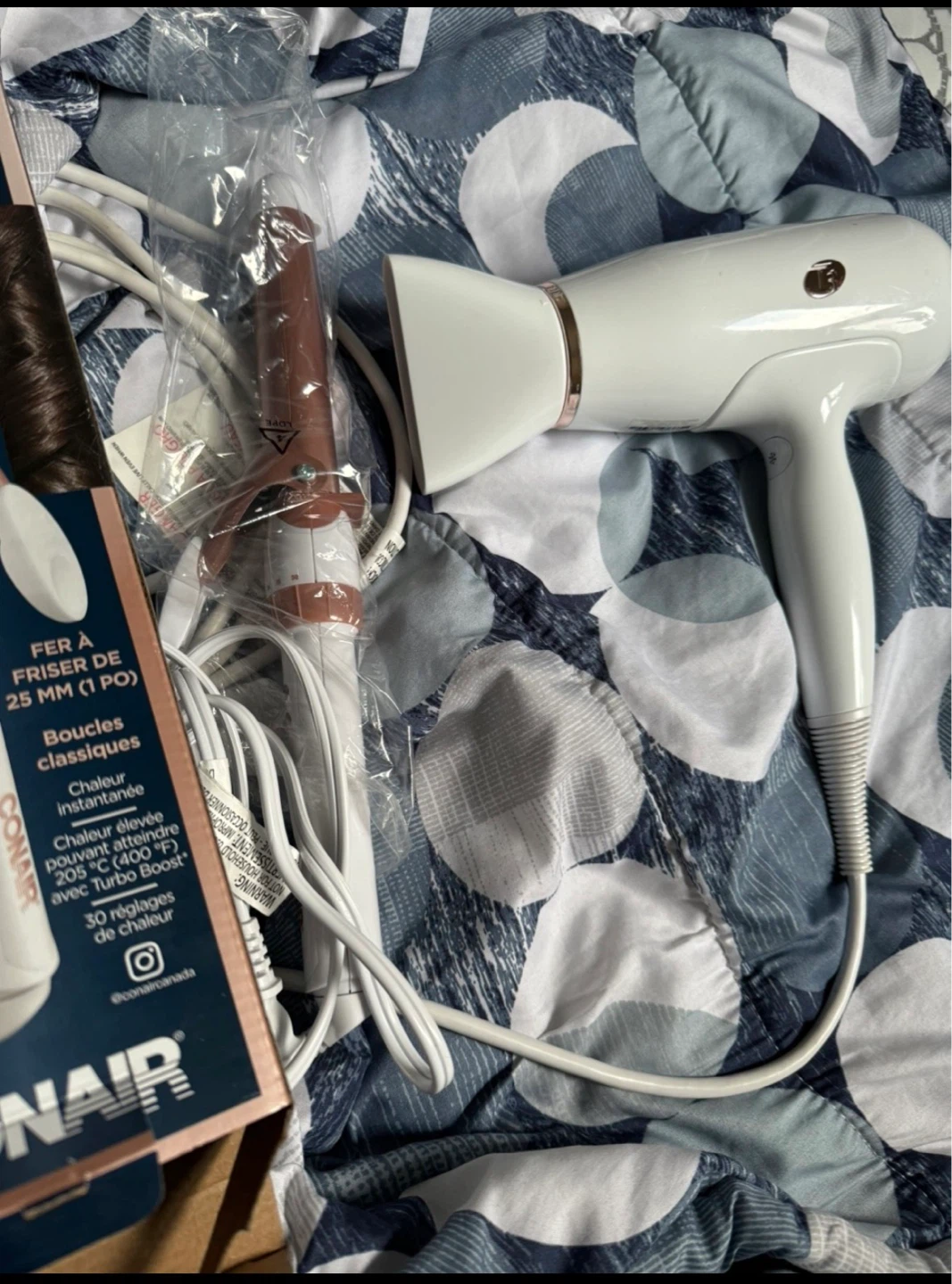 T3 Hair Dryer (Good Condition) + New Conair Curling Iron Bundle