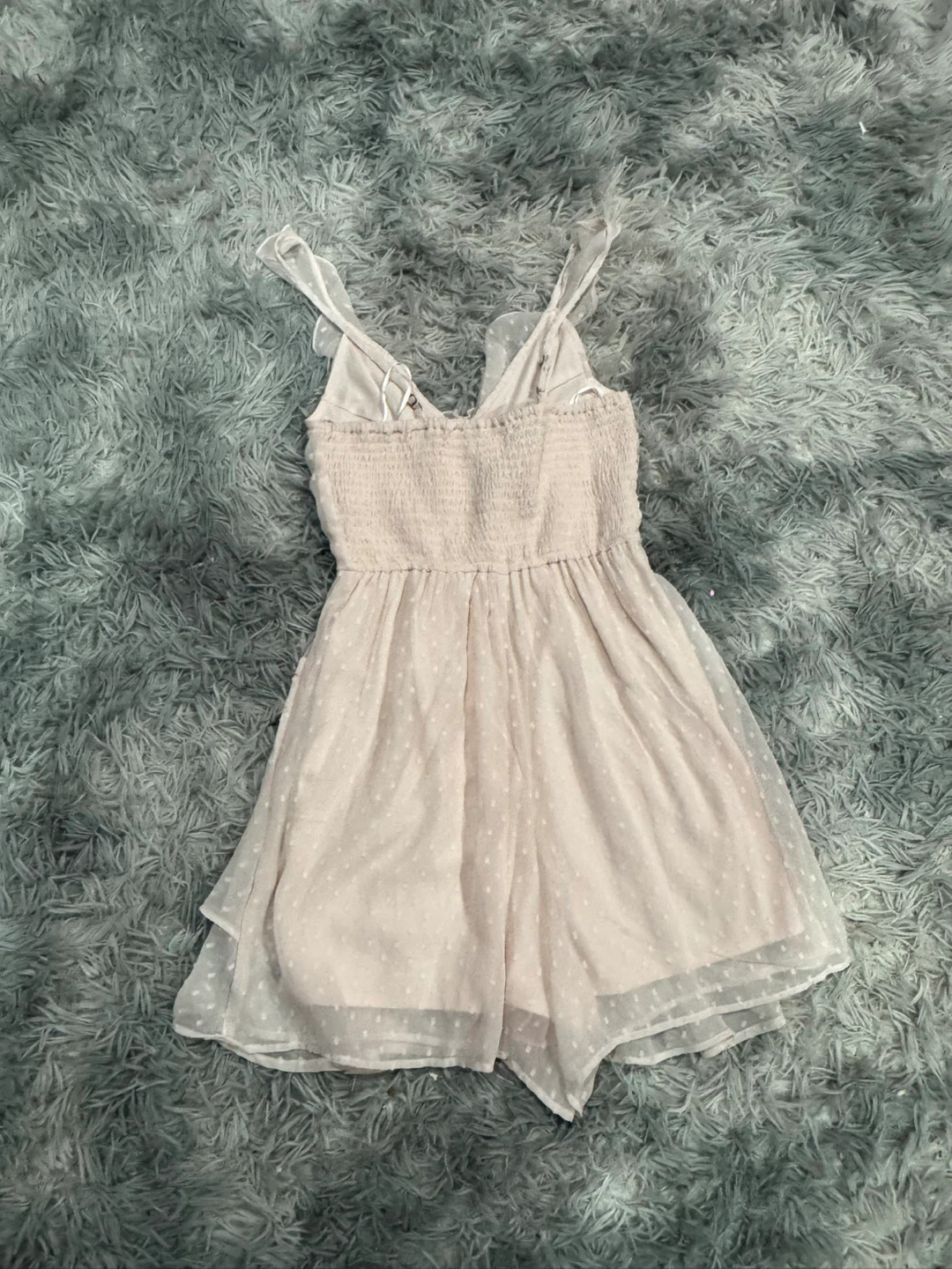 Light Pink Swiss Dot Ruffle Dress - Size XS/TP - photo 3