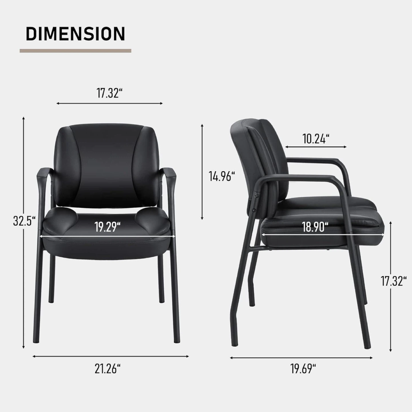 Black Arm Chairs (Set of 2) office chairs - photo 2