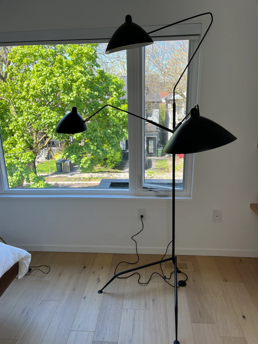 Black 3-Head Serge Mouille (replica) Floor Lamp