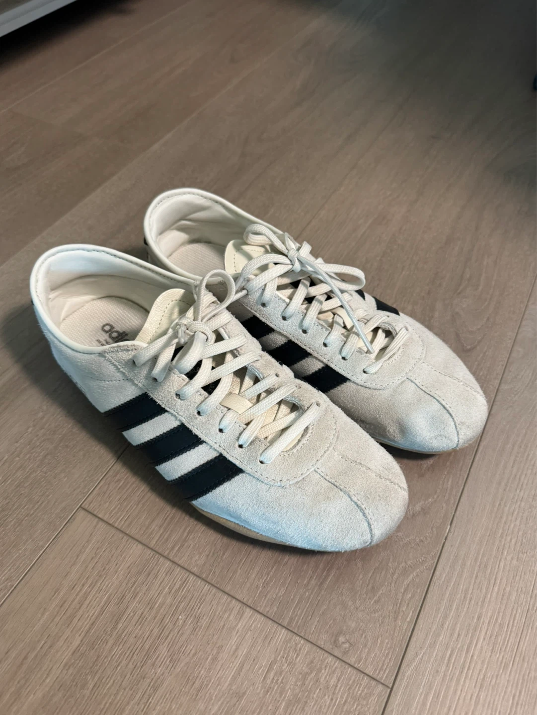 Adidas White & Black Suede Sneakers